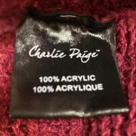 Charlie Paige burgundy Infiniti scarf 66x12 - Picture 8 of 8